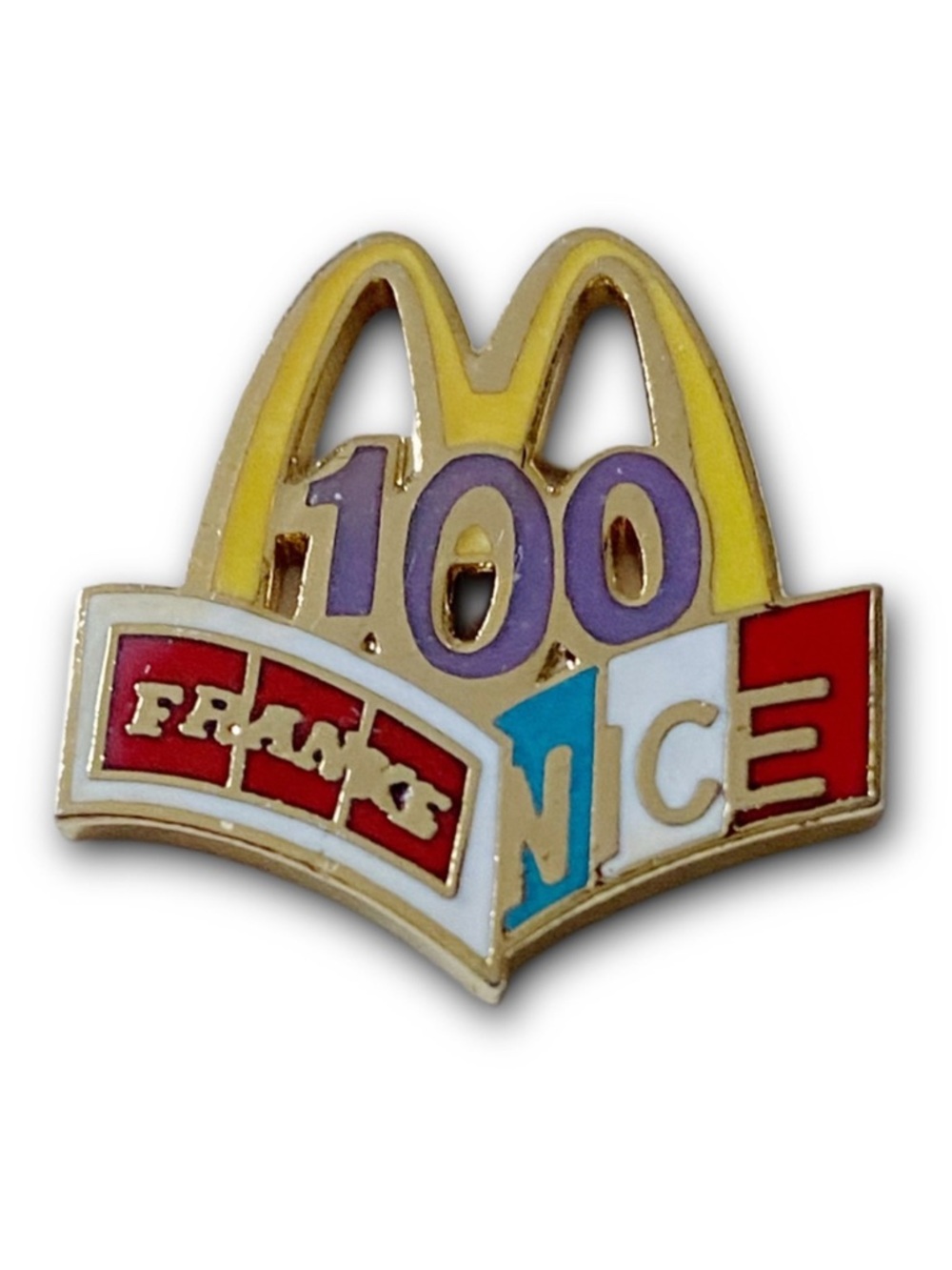 McDonald’s Pin FRANKE 100 NICE Y2K French Flag Arches Metal Lapel Pin #602